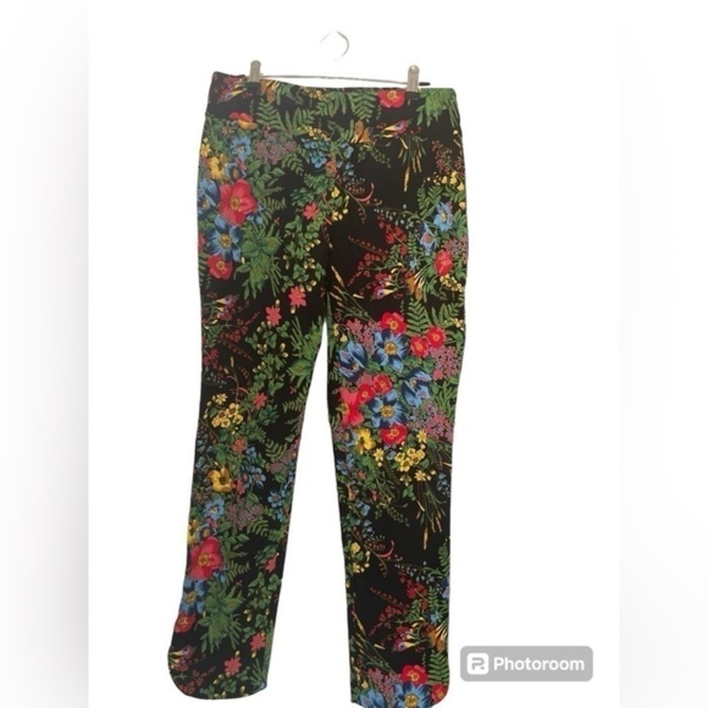 Soft Surroundings  In Bloom Floral Garden Party Pull On Tapered Pants Size Small